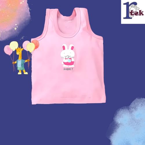 REVOLTEK Printed Vest baniyan Cotton Inner wear for Baby Summer wear Sleeveless Undershirts for Kids Sando ganji Tank-Tops Toddler Girls/Boys Pack of 6