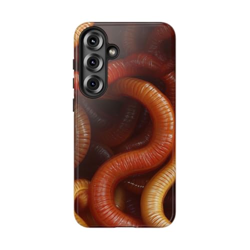 Coque Samsung S25 Plus motif vers de terre marron rigide brillante