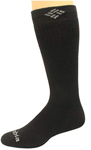 Columbia Black Men's Wool Cushioned Crew Extended Sizes 2-Pair Socks, 13-15 US