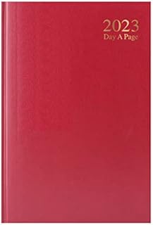 2023 A5 Day a Page Diary Hardback Case bound - Burgundy