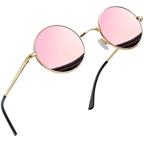 Joopin Hippie Round Sunglasses for Women Men Small Circle Sun Glasses Polarized UV400 Protection
