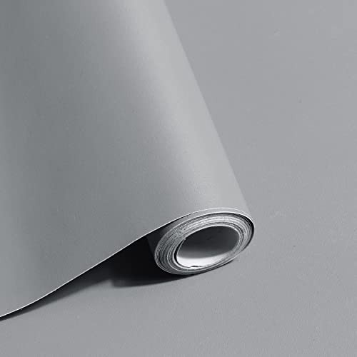 Image of Safiyya Grey Peel and Stick Wallpaper Grey Contact Paper Wall Paper Removable Decorative Self Adhesive Wallpaper Vinyl Rolls for Wall 118 inchx17.7 inch