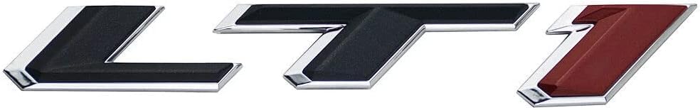 Image of Pair Set LT1 Emblem 3D Side Door Badges Sticker Nameplate Replacement for Camaro (Chrome Black Red)