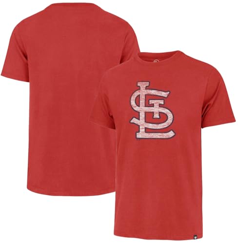 Image of 47 Brand MLB Men's Team Color Distressed Imprint Primary Logo Short Sleeve Baseball T-Shirt