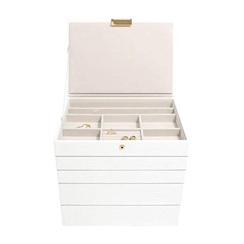 Preisvergleich Produktbild Stackers Weiß Krokodil Strukturiert Klassisch Schmuckschatulle -5
