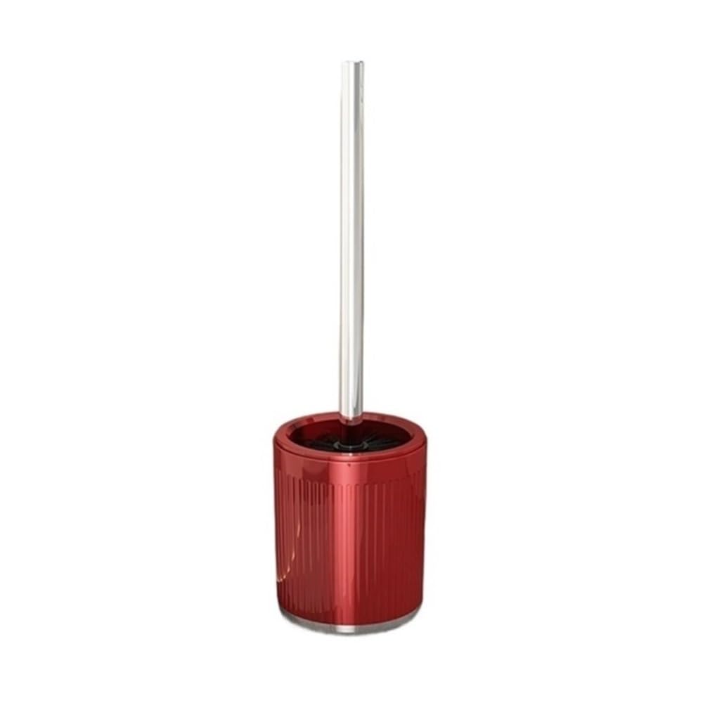 Toilet Brush Household Bathroom Toilet Cleaning Brush with Base Set(Red)