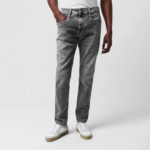 Replay Herren Jeans Anbass Slim-Fit Hyperflex mit Stretch, Grau (Medium Grey 096-1), 31W / 32L – Ansicht 2