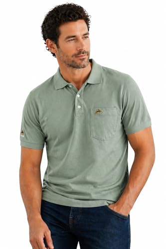 Image of Men Regular fit Polo Neck Front Pocket ||Pocket Embroidery Casual Wear||Half Sleeve Side on Sleeve Embroidery|| Button Closer t Shirt for Men