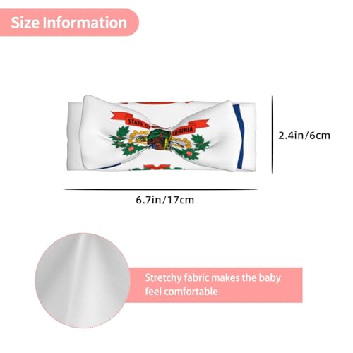West Virginia Flag Baby Bow Headband. Comfortable baby headband, suitable for daily wear and photo props.3