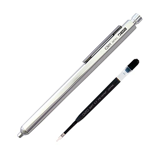 Image of OHTO GS01 Silver Needle Point Ballpoint Pen [Without Box] - Sleek Aluminum Design, 0.7mm Black Ink, Smooth Ink Flow, and Refillable Ink for Smudge-Free Writing, Perfect for Office, Journaling, Gifts.