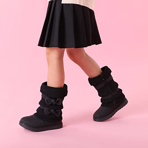 Dream Pairs KIDBOOT-KLOVE-1-BLACK-SZ-5 Big Kid Klove Black Faux Fur Lined Mid Calf Winter Snow Boots Size 5 M Us Big Kid thumb #4