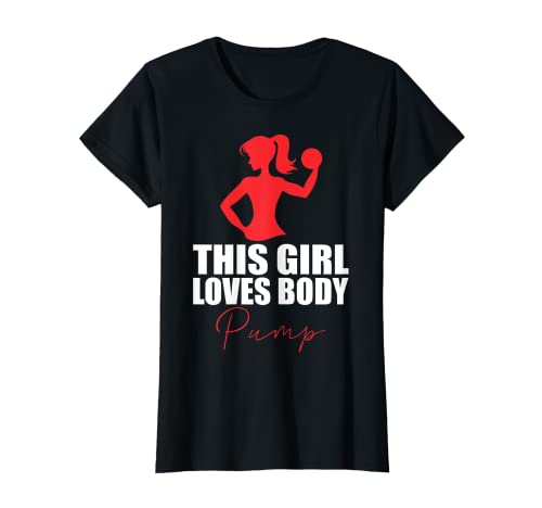 Donna Gym Girls Tee This Girl Loves Body Pump Divertente Palestra Ragazza Memes Maglietta