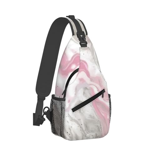 Morrales sling con estampado mármol para viaje y trekking miniatura 2