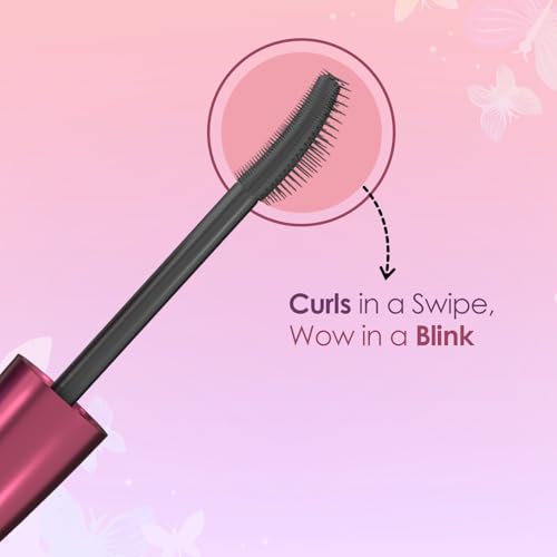 Image of Glam21 Flutterfly Hyper Curl Mascara | Instant Curled & Lifted Lashes |Waterproof & Smudge-Proof Formula | Non-Clumping | Voluminous Finish| Black - 10ml