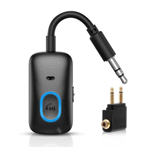 OQIMAX Bluetooth 5.4 Transmitter Empf&auml;nger 2-in-1, Bluetooth Sender Klinke 3,5mm, Aux Blue-Tooth Adapter Audio Transmitter Receiver Kompatibel mit BT Kopfh&ouml;rer, TV, Flugzeug, Auto, Fitnessger&auml;te