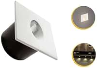 Kit 6 Balizador Led 3w Embutir Quadrado Parede Bco Quente (Branco - Preto)