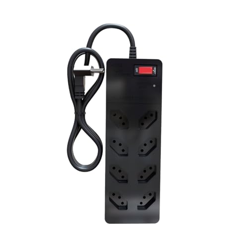 Filtro de Linha iCLAMPER Energia 8 com Proteção contra Surtos Elétricos(DPS) 8 Tomadas, 3 Pinos, 10 Amperes para PC, Notebook, Roteador, Monitor, Impressora, PS5, Alexa e etc, Bivolt, Cabo de 1m Preto