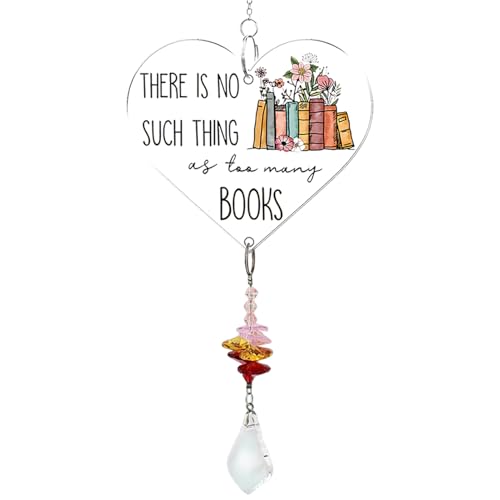 Book Lovers Gifts, Warm Hanging Acrylic Heart Presents, Bookish Gifts for Book Lovers Women, Readers, Bookworm