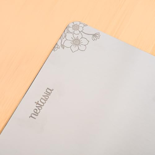 Image of Nestasia Stainless Steel Chopping Board for Kitchen (35cm x 25cm) - Floral Engraved Steel Cutting Board for Chopping Fruits & Vegetables | 100% Food Safe, Rust Resistant & Dishwasher Safe