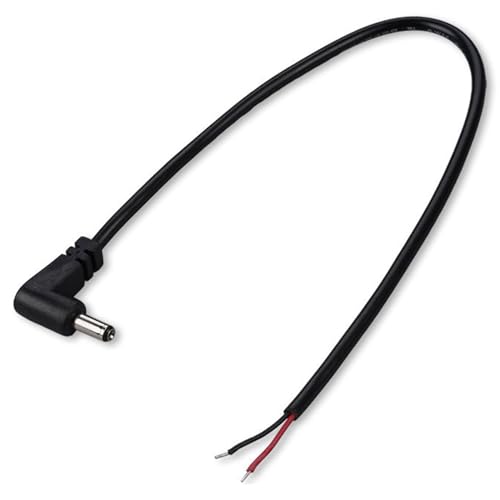 Conector CC 3.5mm x 1.35mm acodado 90 grados rieder cable desnudo macho 4