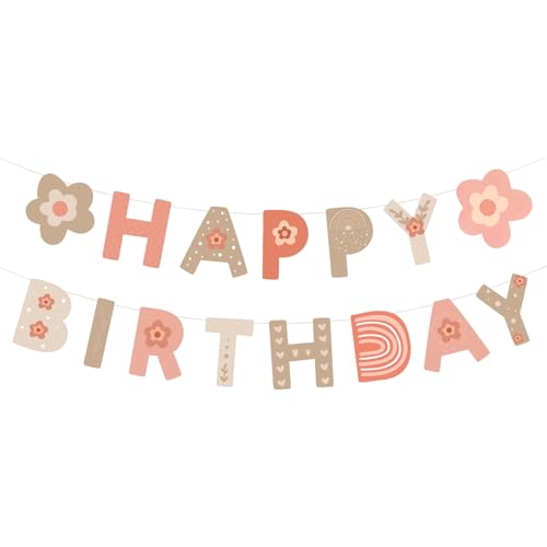 Gänseblümchen Deko Geburtstag Girlande, margaridas Happy Birthday Girlande, Frühling Happy Birthday Banner, grinaldas para decoração de casa e festa de aniversário ao ar livre