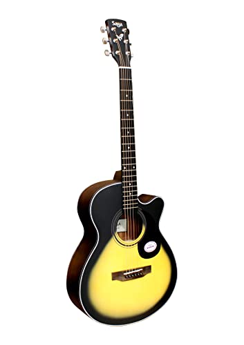 Image of Saga SA-600C Concert Acoustic Cutaway Guitar (With Padded Bag) (Sunburst)