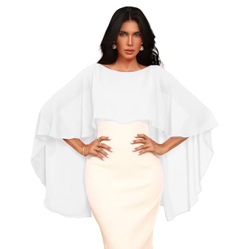 Chiffon Sheer Shawl Wraps Women's Girls Shrug for Evening Dress Wedding Cape Cover Up 1920s Shawl