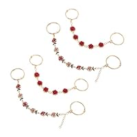 LIOOBO 4pcs Detachable Alloy Crystal Rose Flower Shoe Charms Chains for Women Rhinestone Embellishments DIY Garden Shoes Hanging Clips Stylish Boot and Handbag Accessories