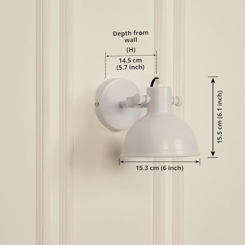 Image of Divine Trends Focus Reading Wall Light Matt White Polished for Reading Bedside, Living Room, Bathroom, Balcony, Industrial Use, Restaurants and Hotel Use | Wall Lamp - Pack of 1