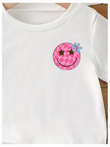 Image of WDIRARA Girl's Leopard Graphic T Shirt Crew Neck Short Sleeve Tee Shirts Cute Tops