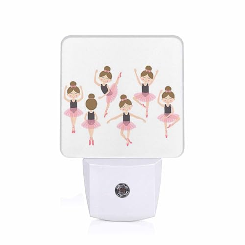 Image of LED Night Light,Cute Ballerina LED Night Light Plug into Wall with Dusk to Dawn Light Sensor White Energy Efficient Nightlight for Bedroom Bathroom Hallway Living Room Kitchen