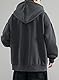 OLIPHEE Herren Hoodie Einfarbig Kapuzenpullover Fashion Full Zipper Oberteile mit Taschen (S,Dunkelgrau)