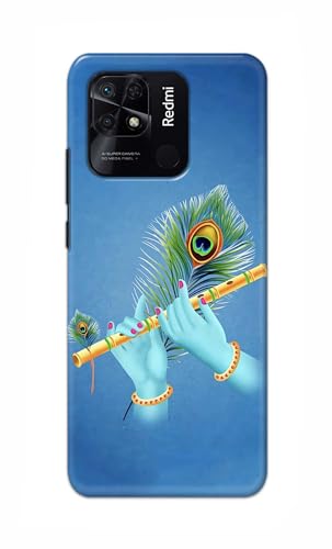 Image of Plastic Printfidaa Printed Hard Back Cover Case For Redmi 10 | Redmi 10 Power Back Cover (Flute In Krishna Hands) -112