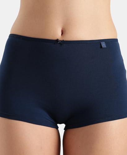 Image of Jockey SS04 Women High Coverage Super Combed Cotton Elastane Stretch Boy Leg with Concealed Waistband and StayFresh Treatment Pageant Blue XL