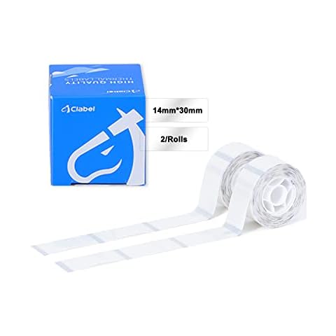 Transparent Label, 520B Transparent Thermal Label Tape Self-Adhesive Label Maker Paper 14mmx30mm (0.55”x1.18”) Compatible with CLABEL 520B/521B Label Maker, Ideal for Organization and Storage(2 Rolls) Cover