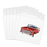 3dRose Greeting Cards - A classic red convertible car with the top down - 6 Pack - Graphics Car