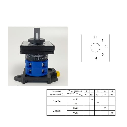 Sélecteur de conversion Rail DIN LW26-20/2 commutateur à cames 2 pôles 20A - 3