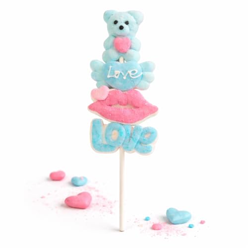 Sucette Guimauve Love – Bonbons en Mousse – Pour Anniversaire, Fête, Saint-Valentin, Mariage – Sans Gluten