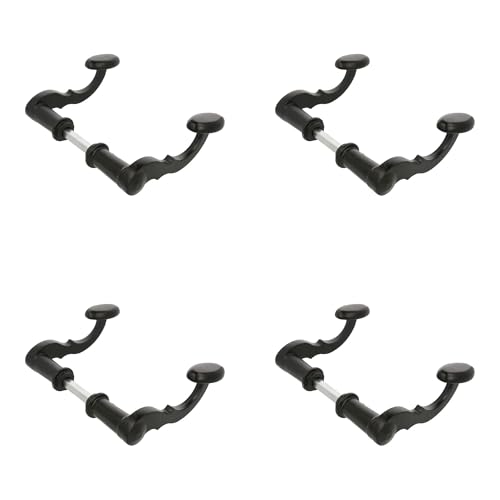 Amig - Pack de 4 Juegos de 2 Manillas Decorativas para Cancelas, Vallas o Puertas de Jardín Mod.101SP - Roseta Ø19 mm - Tirador 110 mm - Cuadradillo 8 mm - Tipo Forja - De Zamak Acabado en Negro