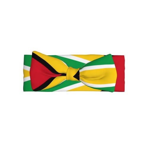 Flag of Guyana Pattern Baby Bow Headband - Delicate Hair Accessories for Newborns, Infants, Toddlers - Skin-friendly Hairband