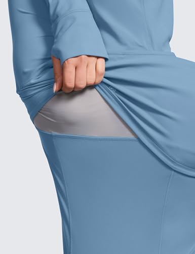 Image of CRZ YOGA Butterluxe Hoodie Jackets Hip Length | Extremely Soft, Athletic, Slim Fit, Full Zip, Back Mesh Vent, Side Zip Pockets, Thumb Holes, for Women