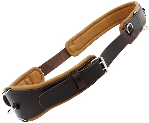 Jeereal Horse Training Surcingle Heavy Harness Leather Generous Padding Heavy Duty Rings