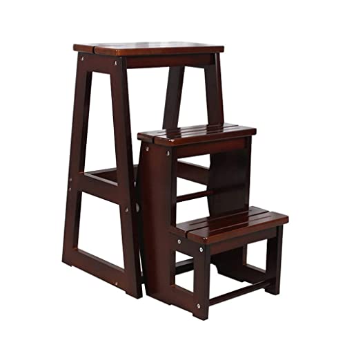 Taburetes escalonados de cocina estante de pie y escalera plegable de madera resistente 300 LB 2