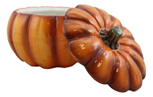 Ebros 6" Diameter Home And Kitchen Gourmet Vegetable Pumpkin Soup Or Dessert Bowl With Lid Ceramic Decor Dinnerware For Halloween Pumpkins Party Accent (1) #TOP4