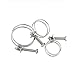 BE-TOOL 5 Pcs 201 Stainless Steel Double Wire Hose Clips Adjustable for All Kinds of Water Pipes, Hoses, Rubber Hoses (1.57-1.77 In)