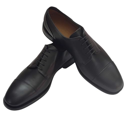 Gavino (D/Medium) Leather Cap Toe Black Derby Oxford Formal Casual Men's Dress Shoes (Salvatore4