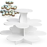 The Smart Baker 3 Tier Flower Cupcake Tower Stand Holds 48+ Cupcakes 