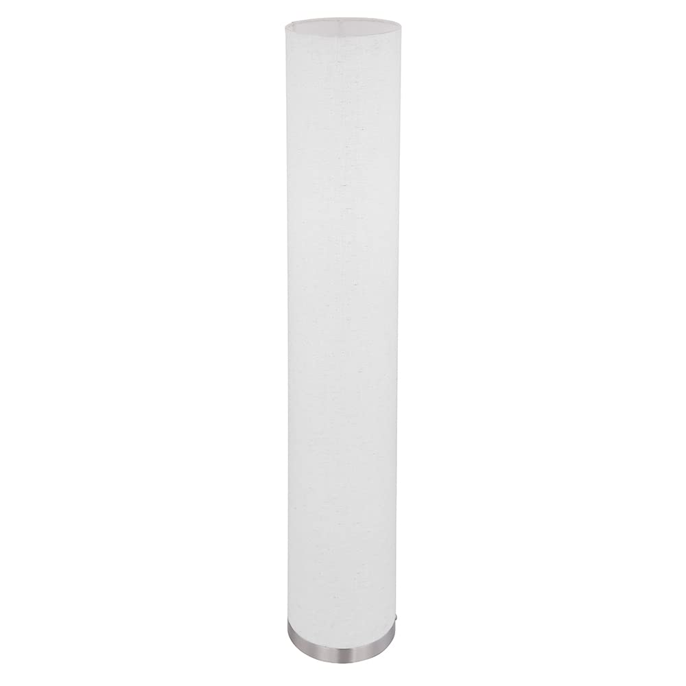 Stehlampe Esszimmer modern Säulenlampe 3 flammig Stehleuchte sandfarben mit Textilschirm, Metall nickel, 3x E27 Fassungen, DxH 19x110 cm