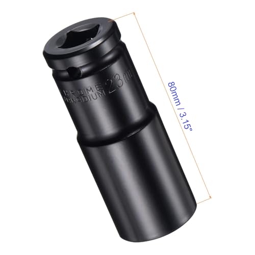 MACHSWON 2Pcs 1/2 Inch Drive - 23mm Deep Impact Socket with 6 Point Design, Heat-Treated Cr-V Steel 78mm Length, Metric Sizes - Image 2