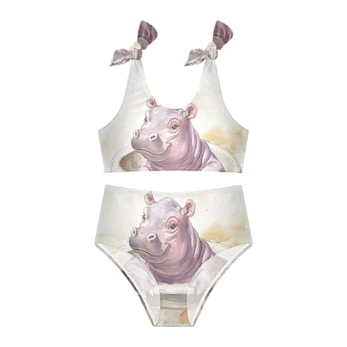 Hippo Cub in Tub Paint Girls Bikini Sets 2 Piece Swimsuits Bathing Suit Swimwear3